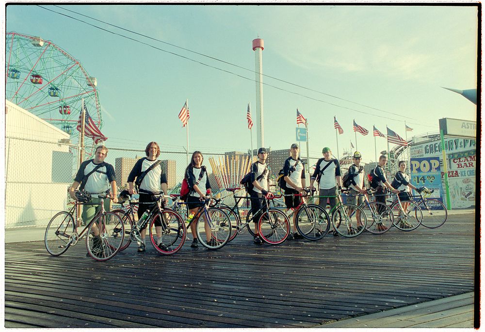 Photograph of a bicycle gang