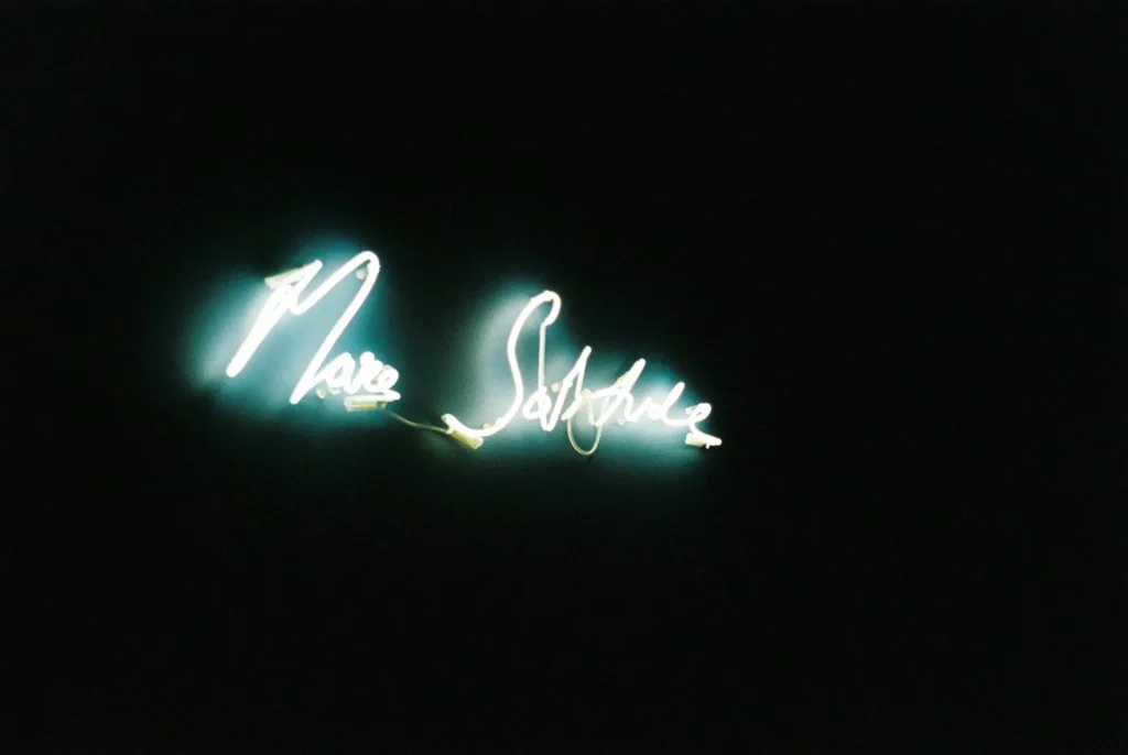 More Solitude in neon, piece by Tracy Emin