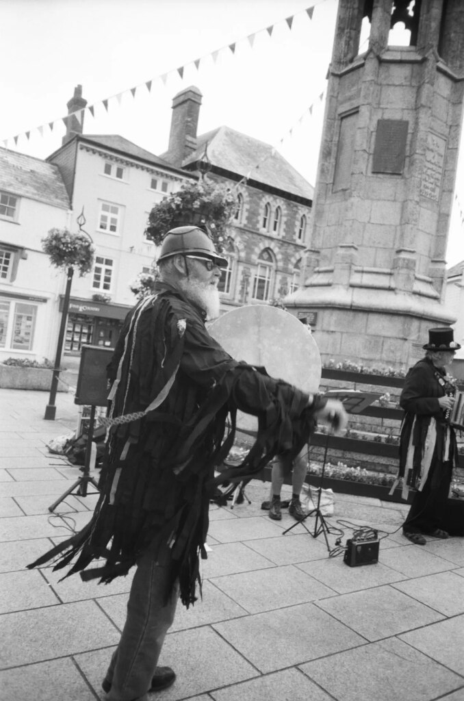 Traditional musician in town square