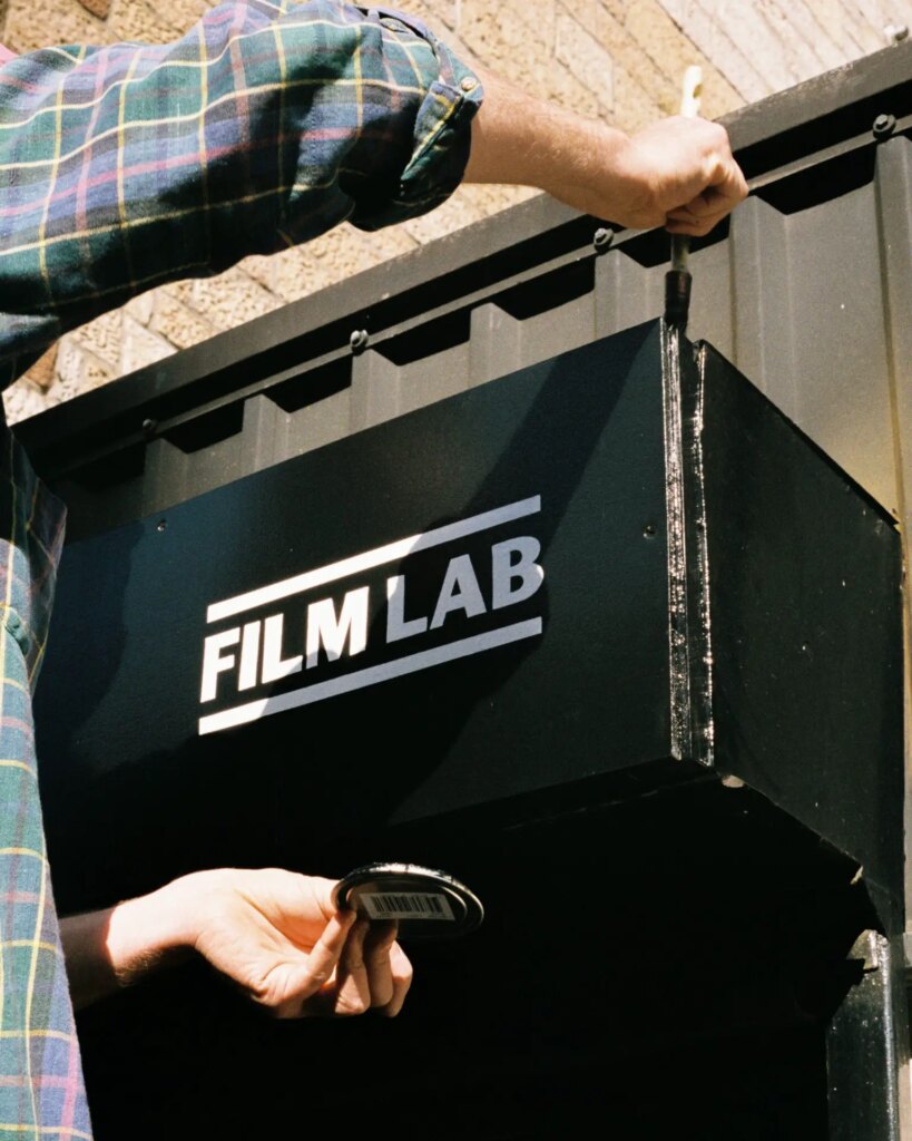 film lab box outside storefront