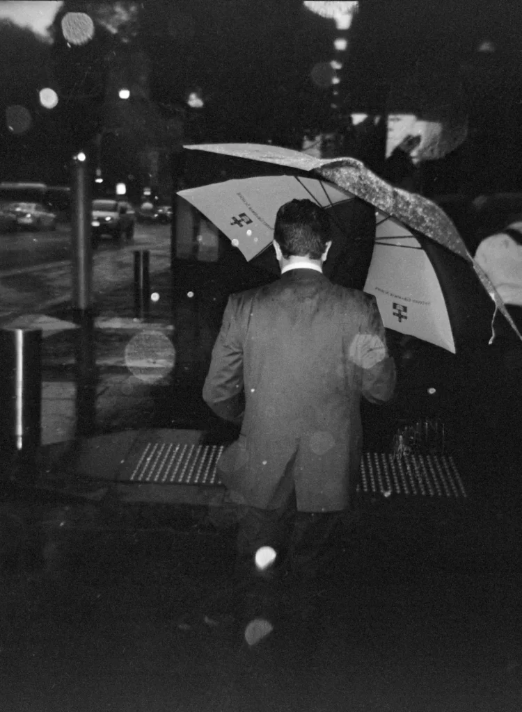 Businessman with umbrella