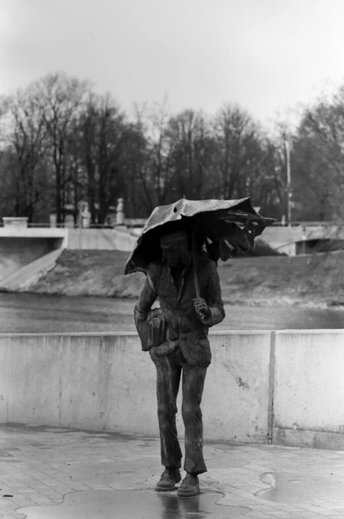 The statue - fountain Student of Jelgava (by sculptor Kārlis Īle) 