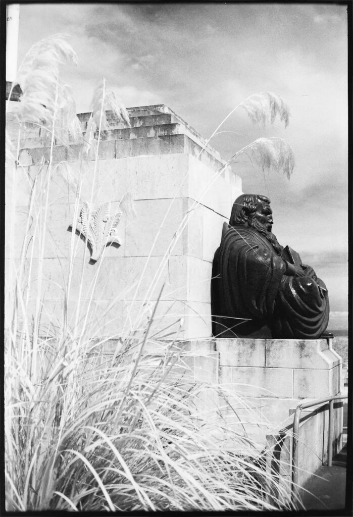 Bronze at Lookout Point, Dunedin, New Zealand - Superpan 200/IR 720 infrared filter.