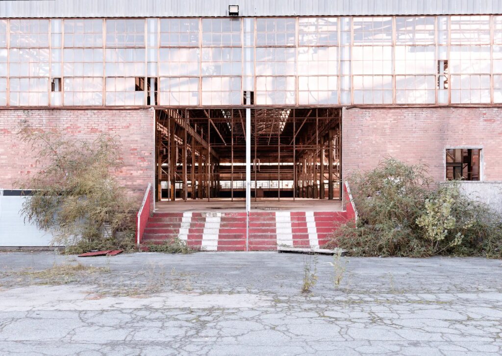 The entrance of an abandoned factory in Torino, Italy. 