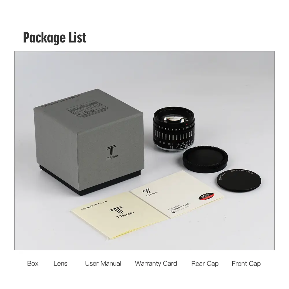 ttartisan 35mm f0.95 lens packaging