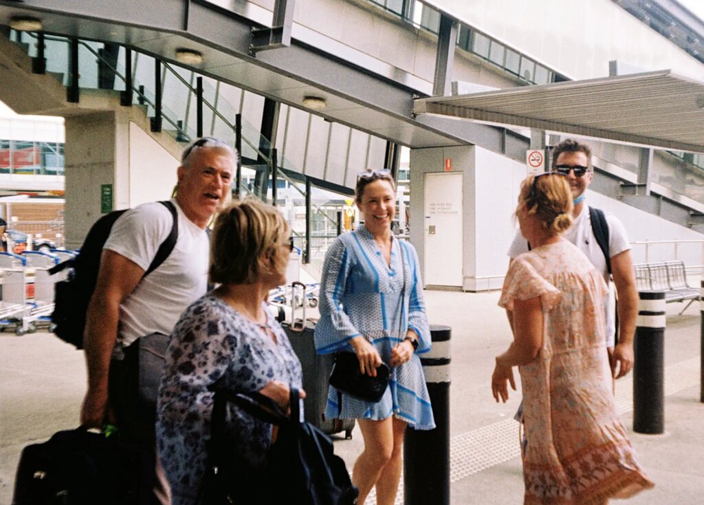 Steve and family arrive at Brisbane Airport
