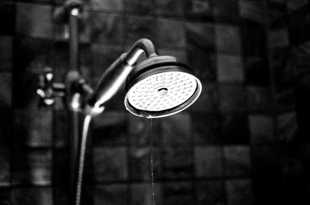shower head with water drops