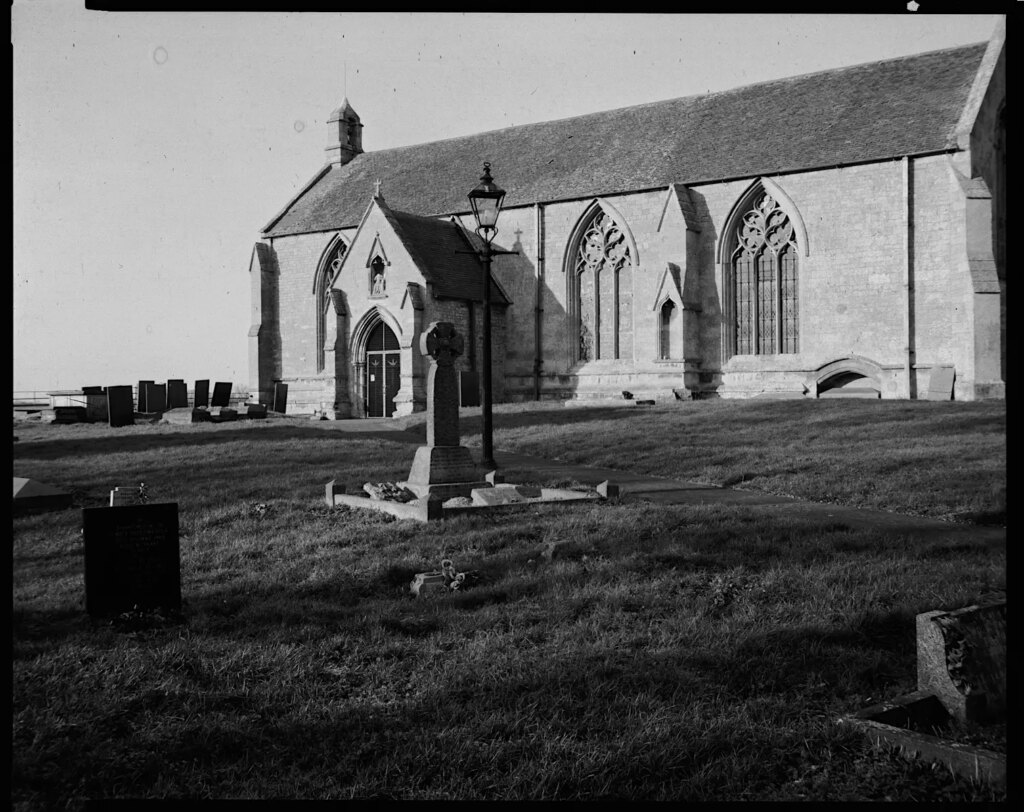 Sliding box image of South Kyme church, Lincolnshire, UK on multigrade with double menicus lens.