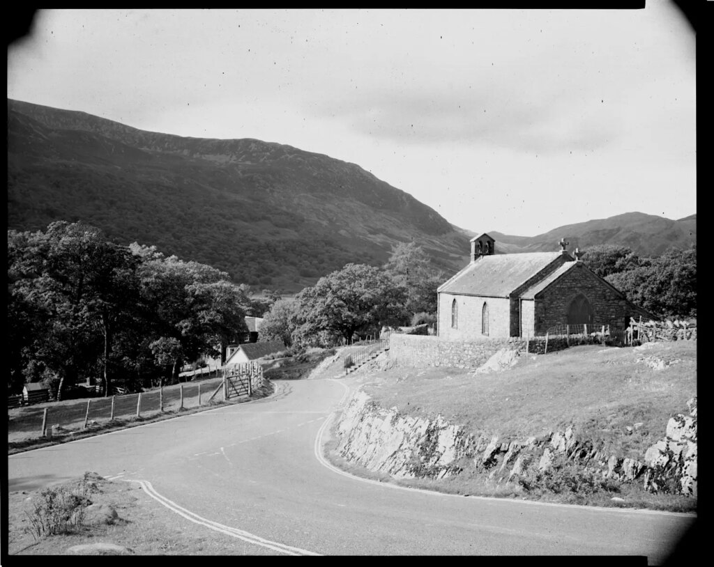 Sliding box image Buttermere Church, Englsh Lake District on Multigrade with double menicus lens.