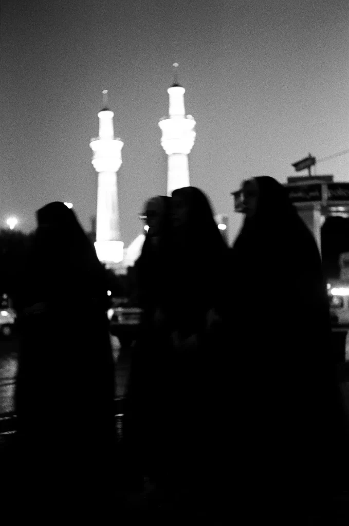 Outside the holy mosque in Mashhad.