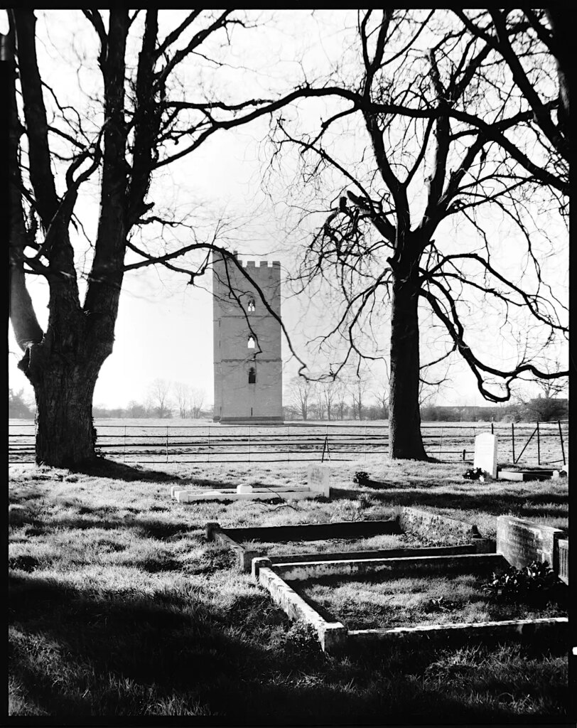 Sliding box image of South Kyme medieval tower, Lincolnshire, UK on Multigrade with double menicus lens.