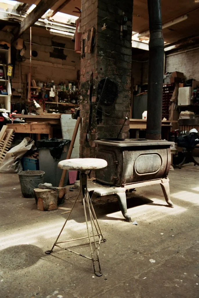 Light on stool and stove