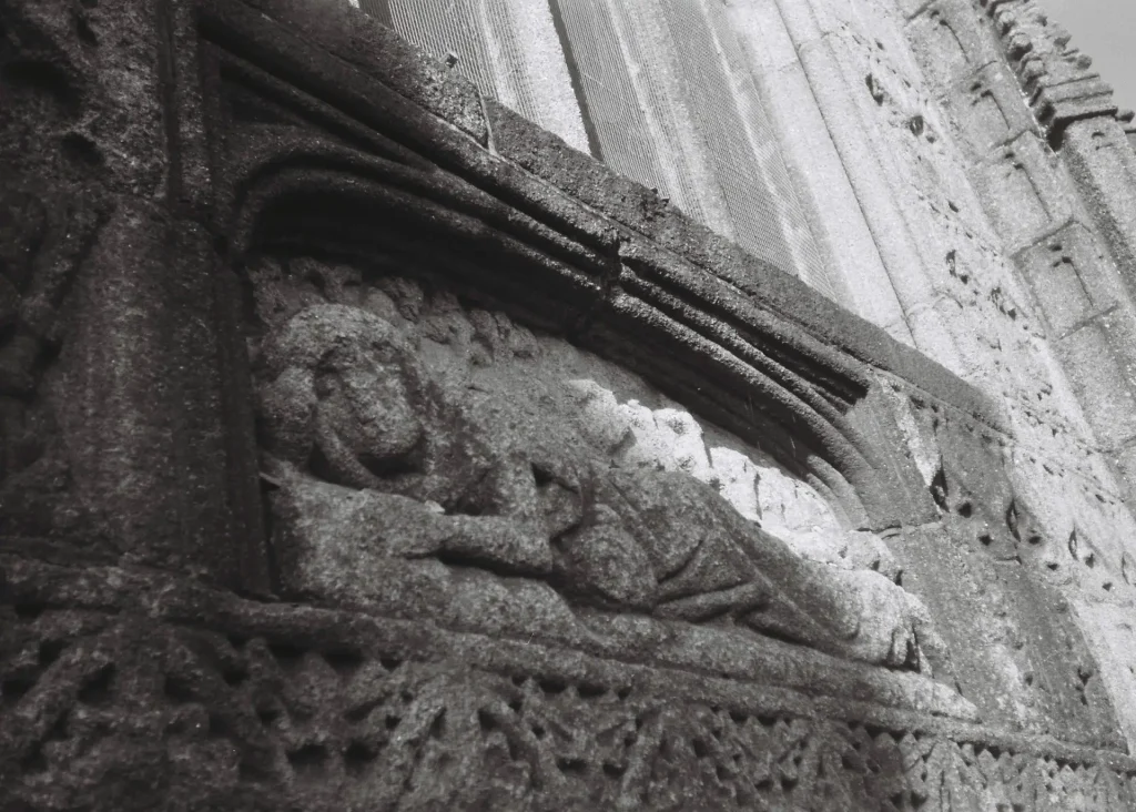 Granite carving of St Mary