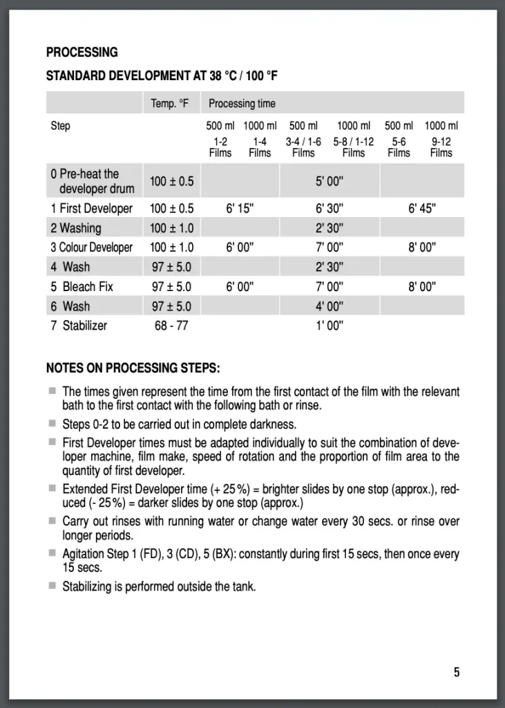 tetenal instruction manual 