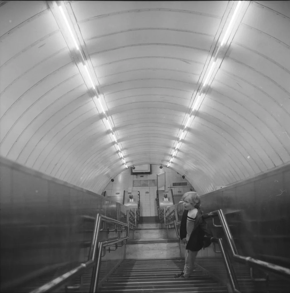 View down stair in station