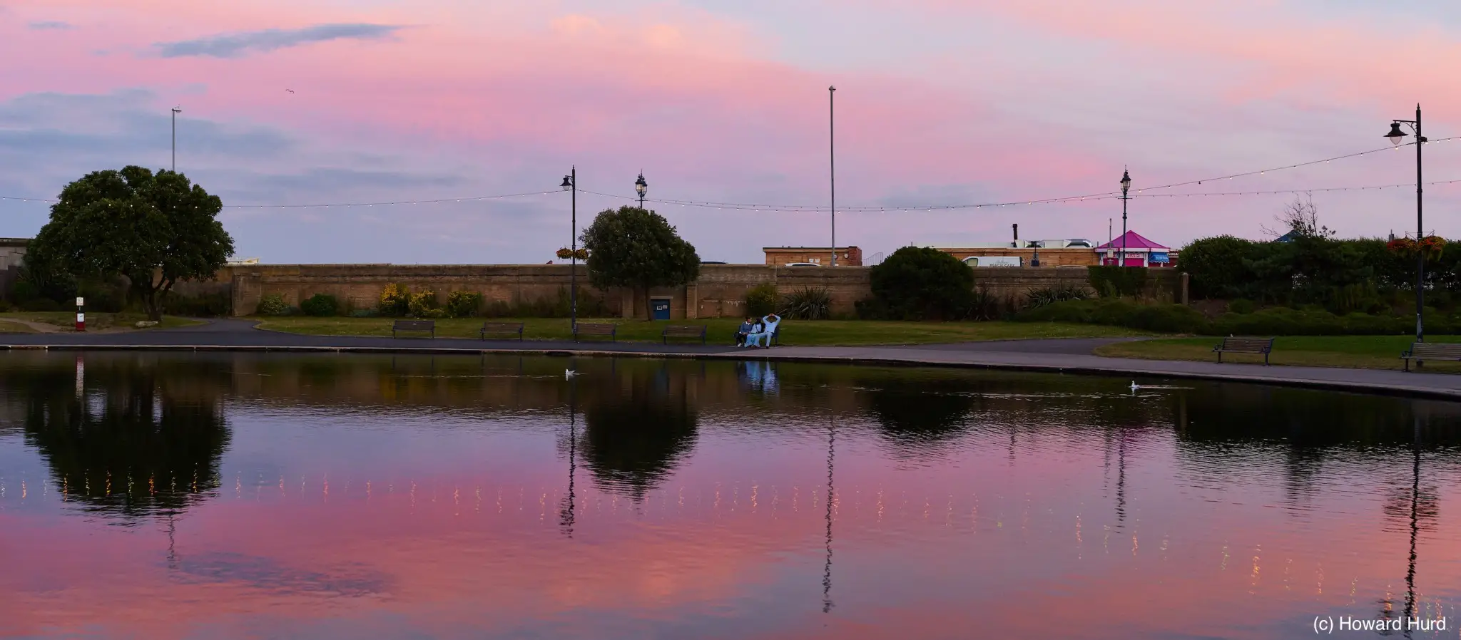 Canoe Lake, Southsea - 2-shot panorama taken with Industar N-61 lens on Sony a7 