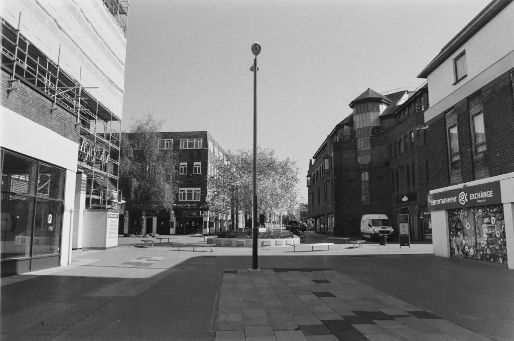 Horsham town centre during lockdown April 2020