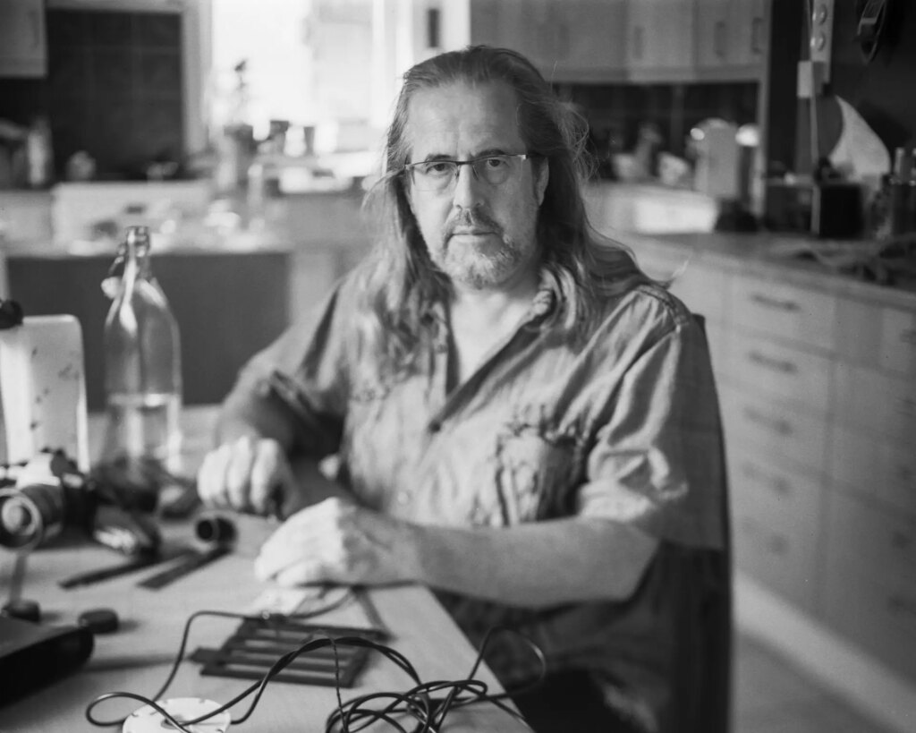 Portrait in kitchen taken with front standard forward tilt