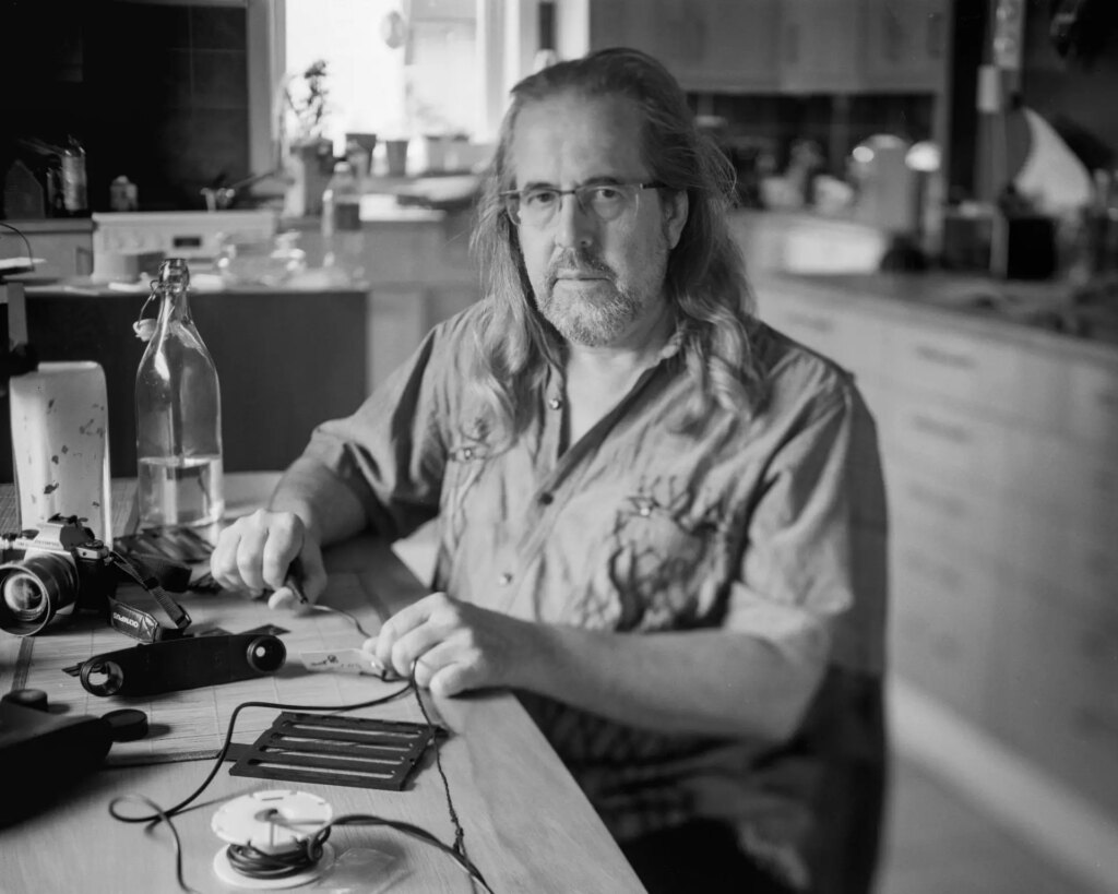 Portrait in kitchen taken with combined front standard movements