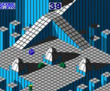 An image from Marble Run, which uses an isometric perspective without converging lines.