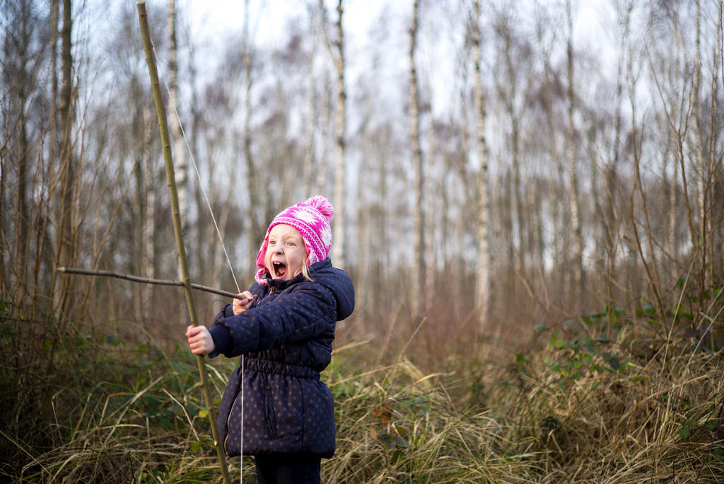 Bow making in the woods with Connie