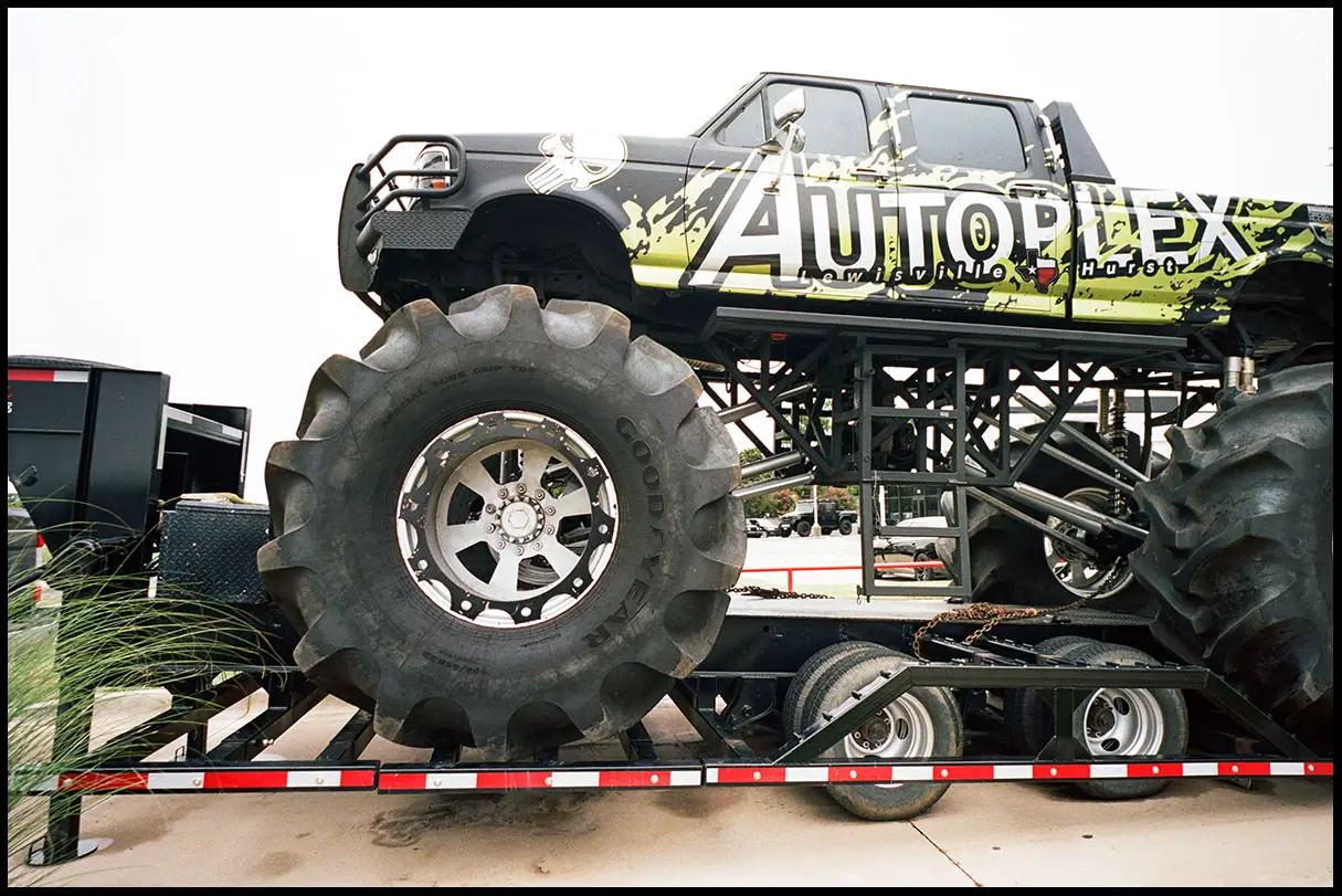 Autoplex monster truck at Hurst Mitsubishi