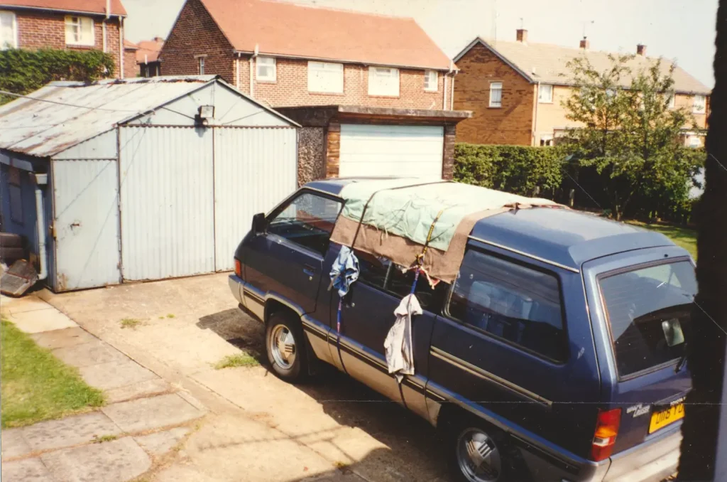 Large car on driveway