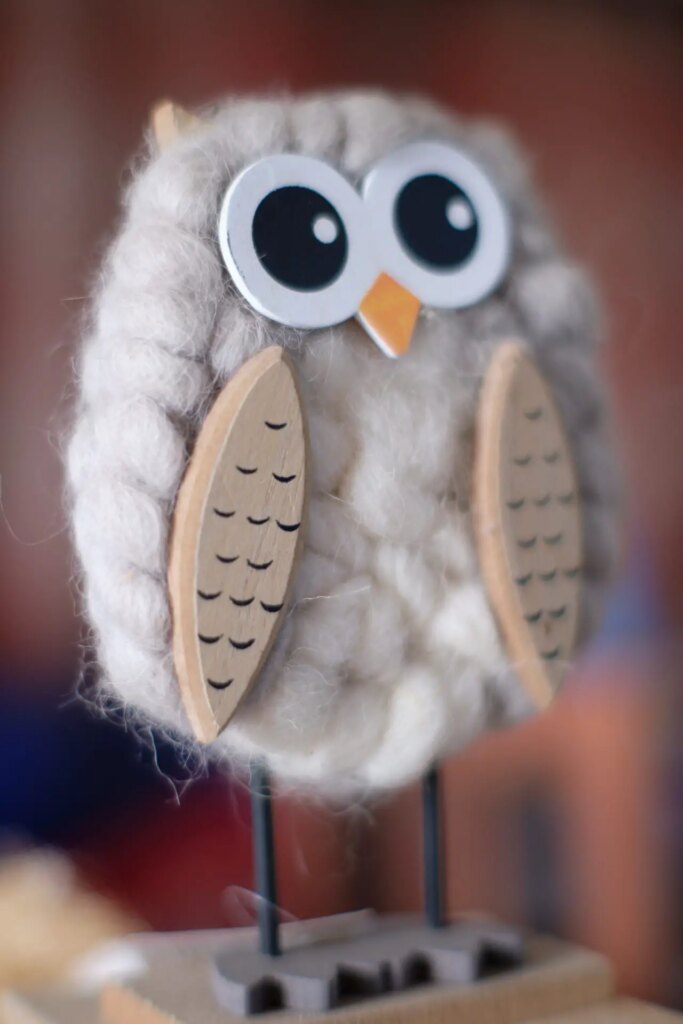 Sample image taken on the 35mm F0.95 lens - fabric wooden owl decoration inside lit by window light