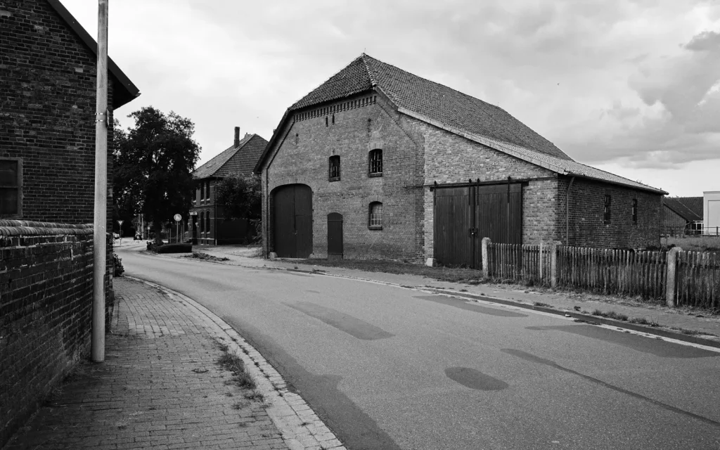 farm houses at a village street