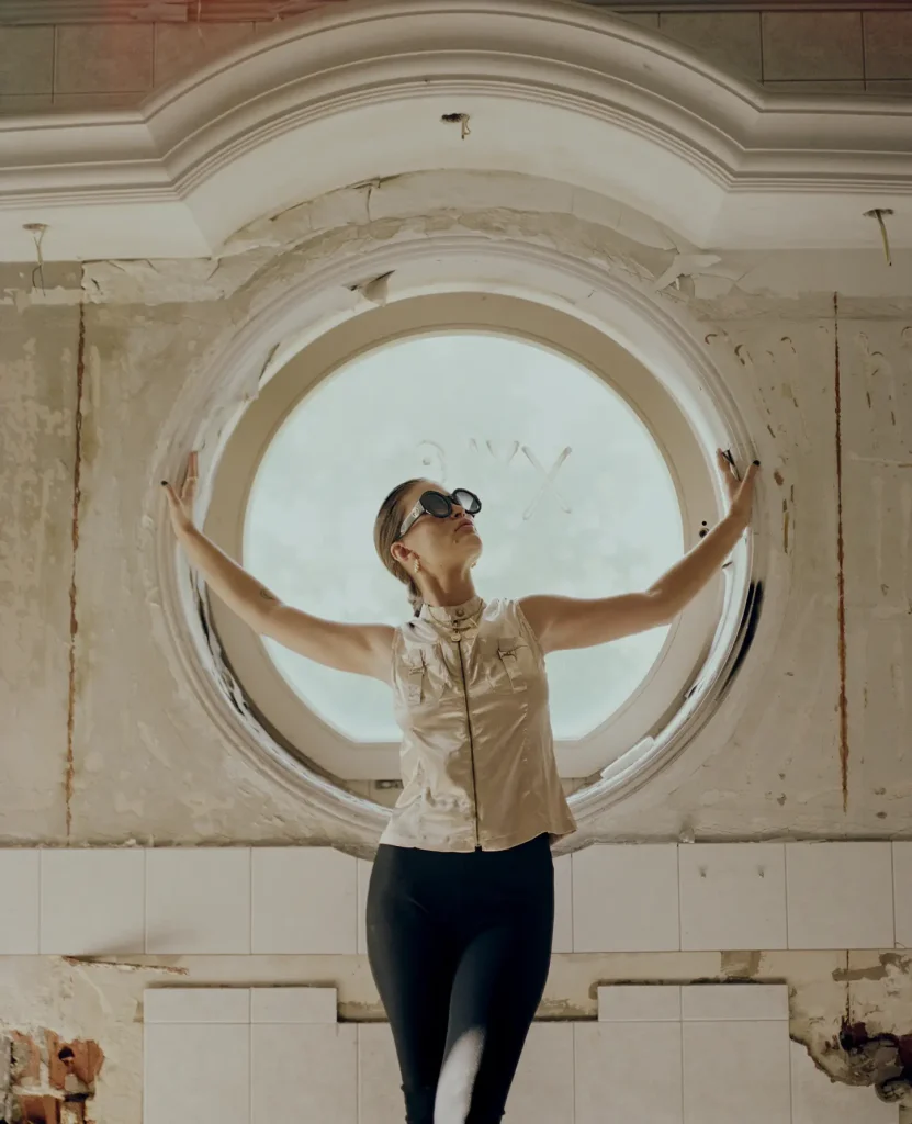 Model in the abandoned villa