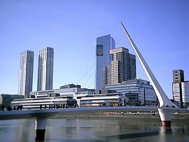 Modern suspension bridge, called "Woman's Bridge" in Puerto Madero