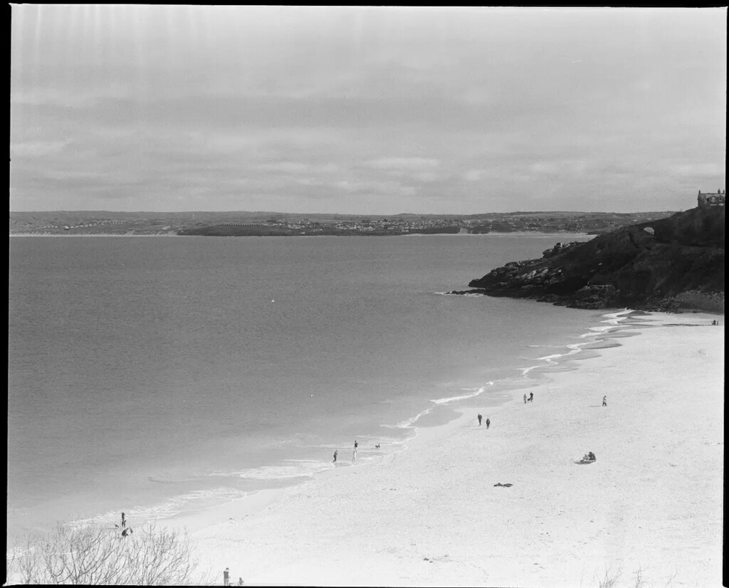 A beach with people on it