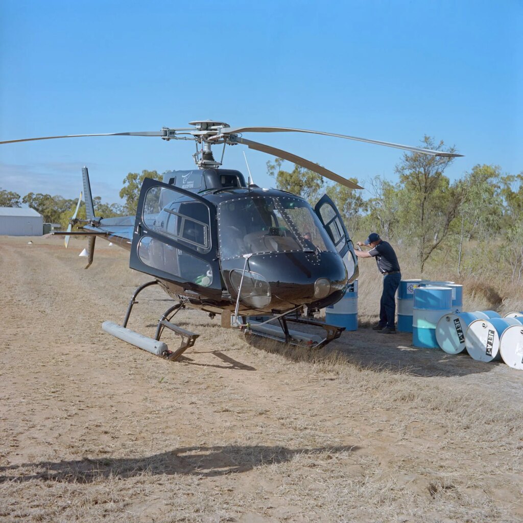 6 Helicopter refuelling, Greenvale, North Queensland. Portra 160, F8. I was helping the North Queensland Conservation Council by filming the upper reaches of the Burdekin River from the air as part of a campaign to prevent a proposed dam construction. 