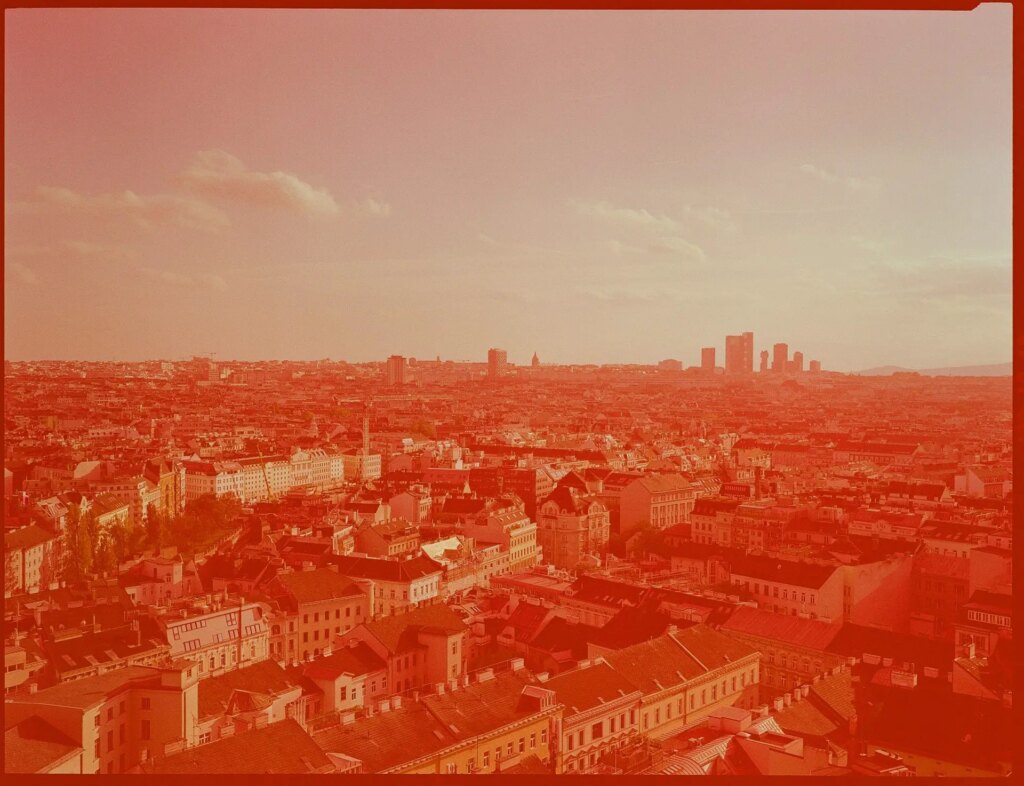 wide cityscape on revolog's 460nm 120 film