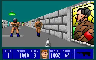 An image from Wolfenstein 3D, with more detail including surface textures, but still quite unbelievable.