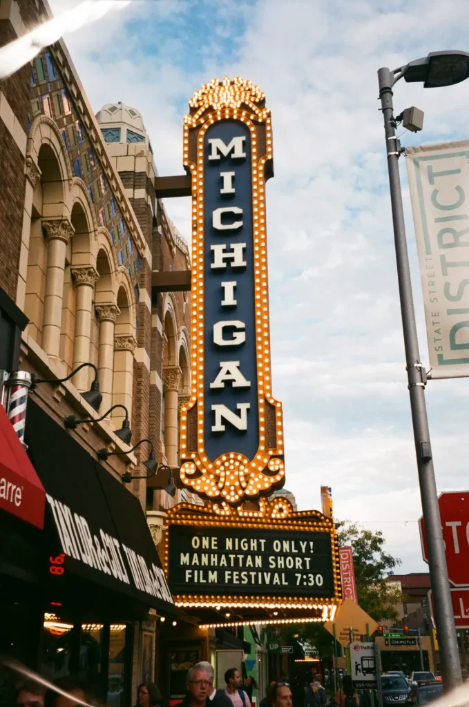 theater marquis with the Olympus Stylus Epic Zoom 80