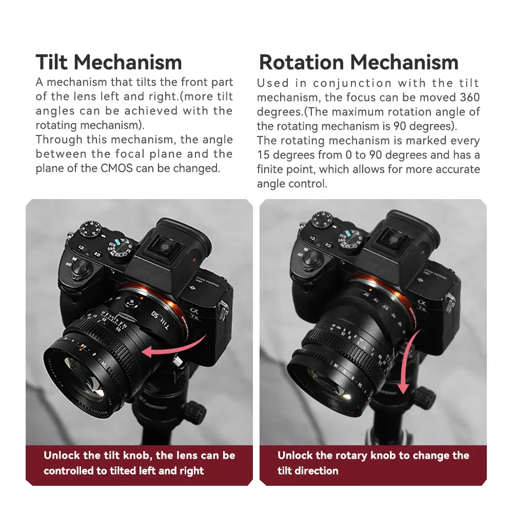 ttartisan 50mm f1.4 tilt details and mechanisms