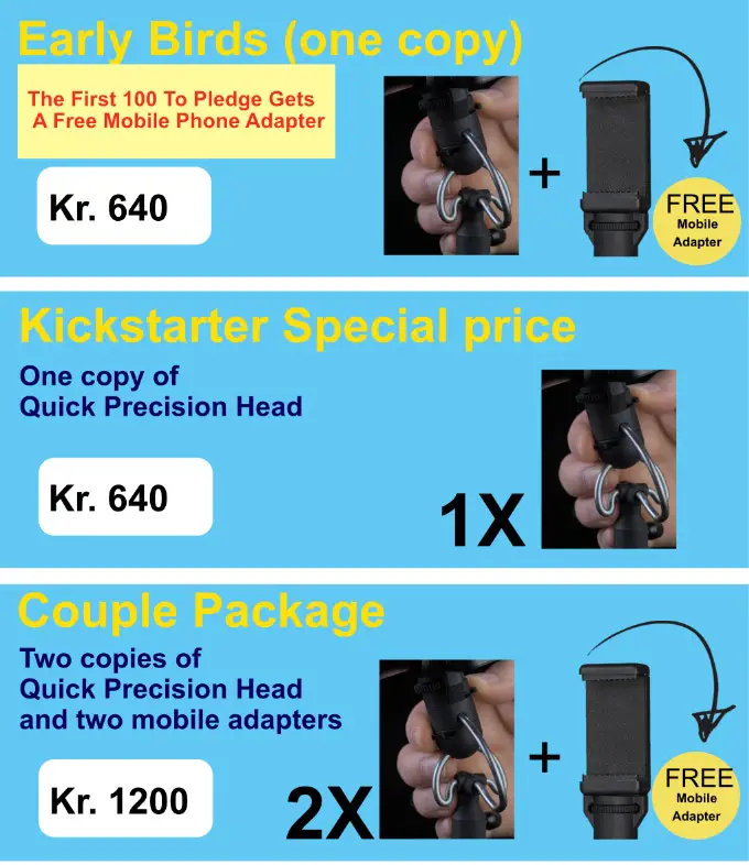 Quick Precision Tripod Head Kickstarter - Backer Benefits