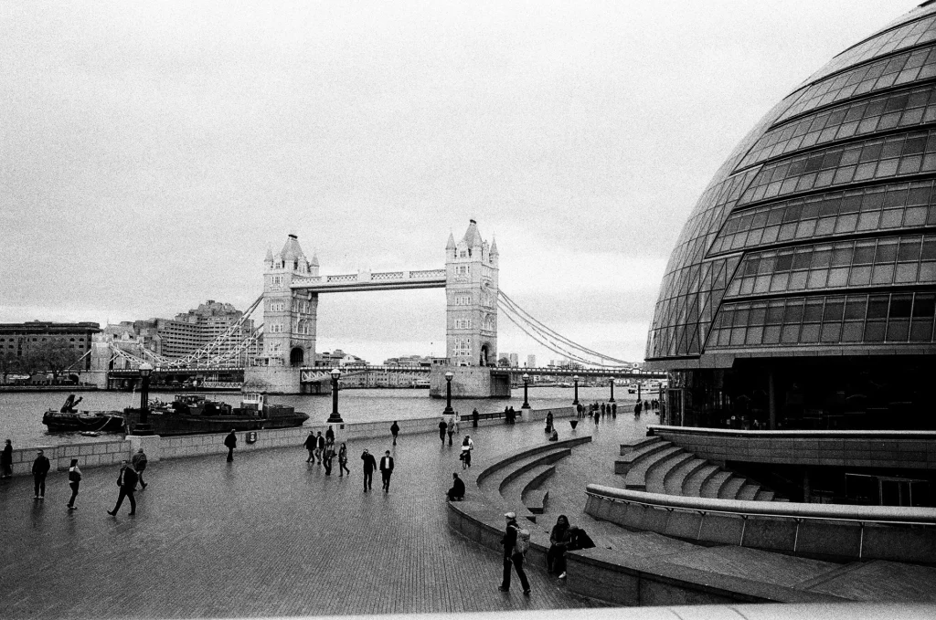Alternate view of City Hall and Tower Bridge