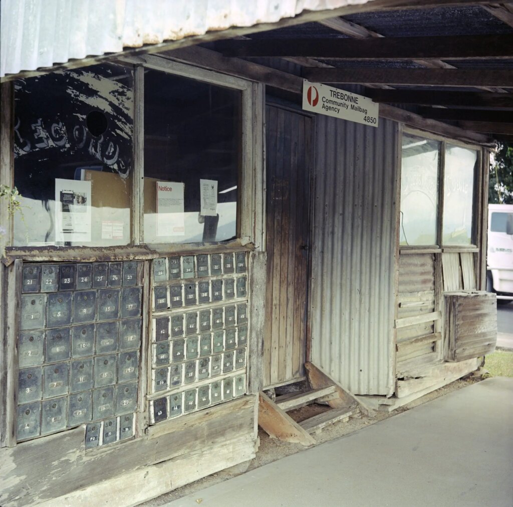 9 The mailboxes of the Trebonne Post Office, west of Ingham, North Queensland. Portra 400, F8. This is a working rural post office.