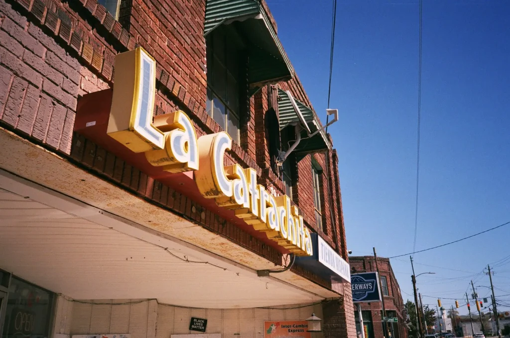 Hispanic grocery store sign, West Asheville