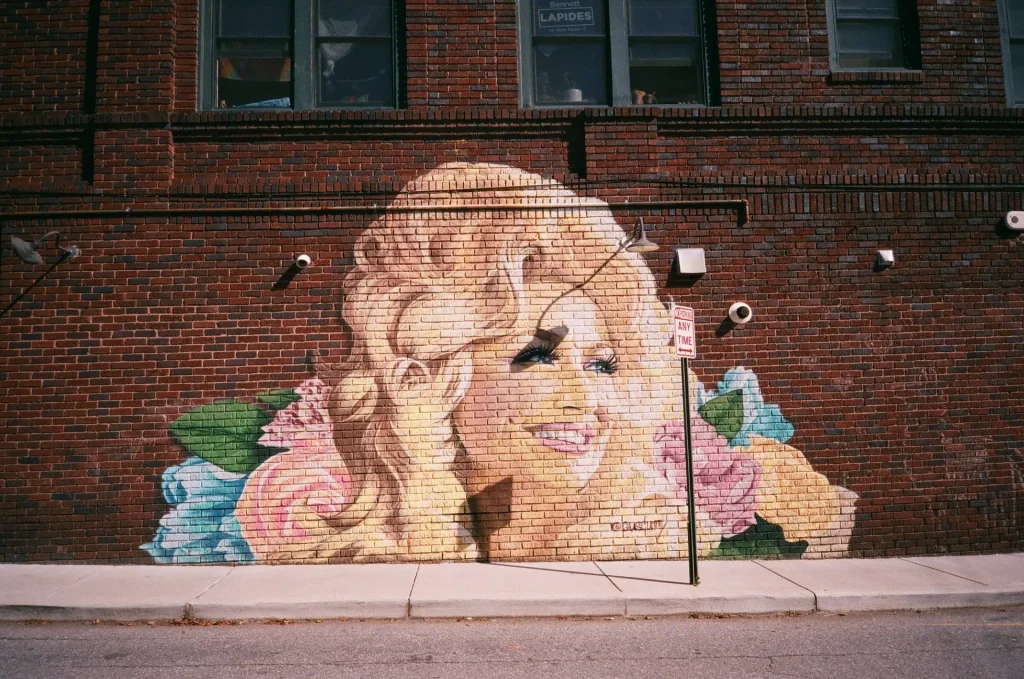 Dolly Parton mural, West Asheville