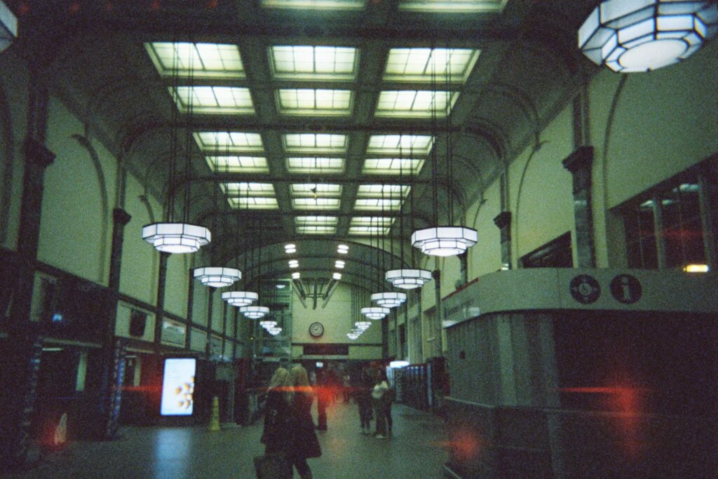 Inside Cardiff train station