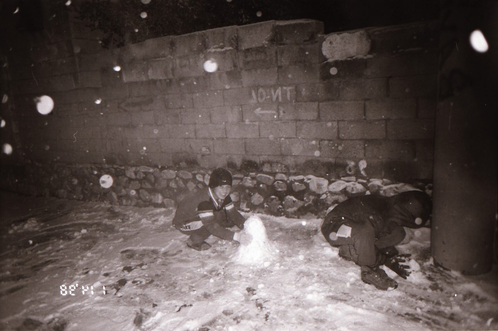 Image of snowball fight in Syria