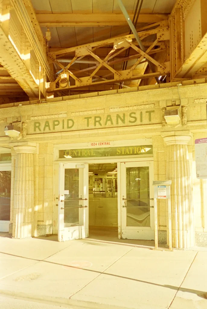 A subway station on Kodak Portra 400 during the golden hour