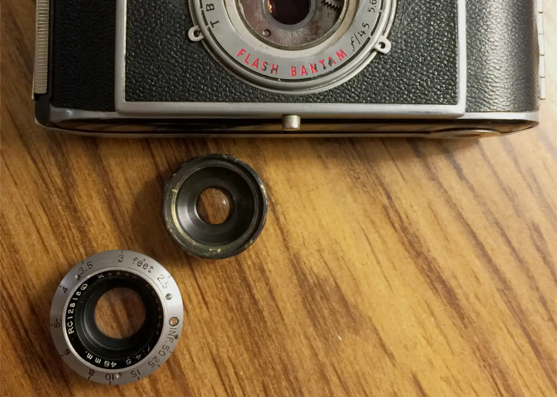 Kodak Flash Bantam lens units 1, 2 and 3