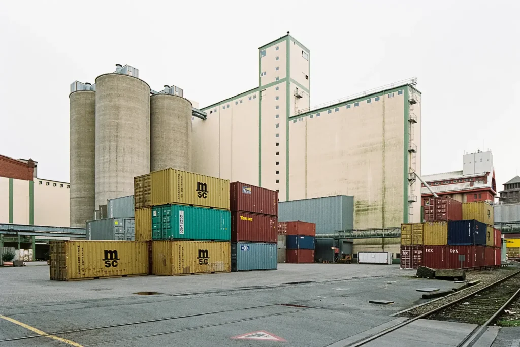 industrial architecture shot at Bremen port with a shift lens