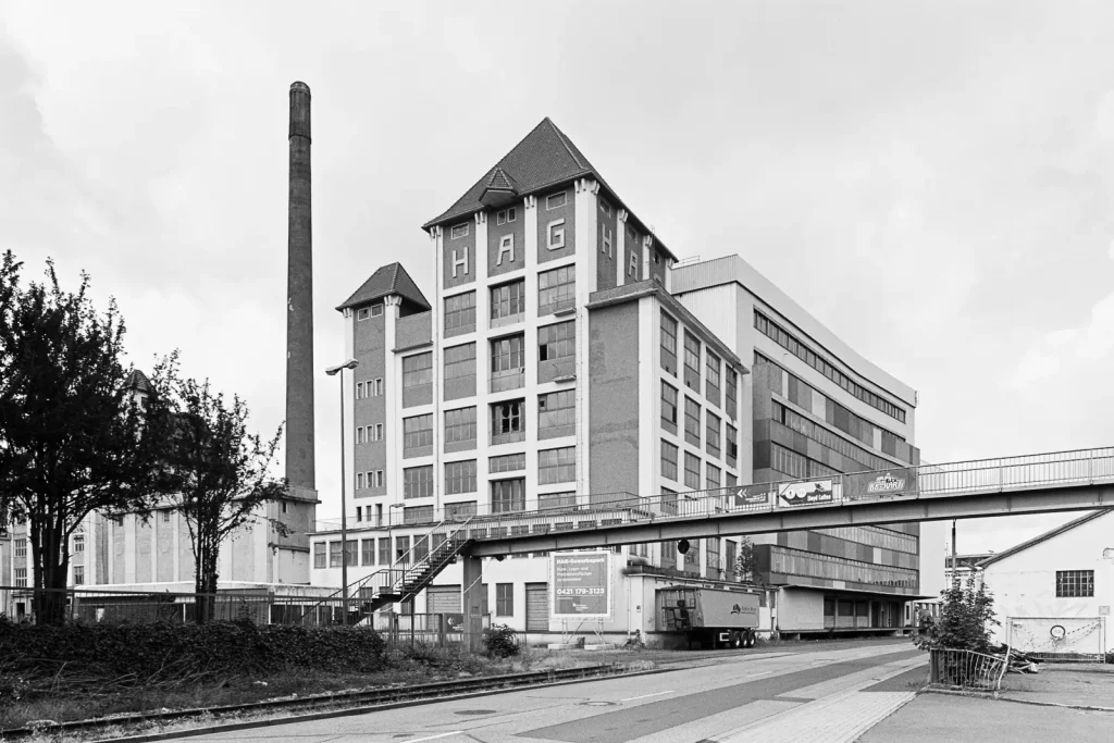 HAG decaff plant at Bremen ports shot on Fuji Acros black-and-white film.