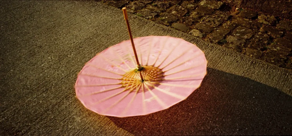 spinning umbrella in the sun