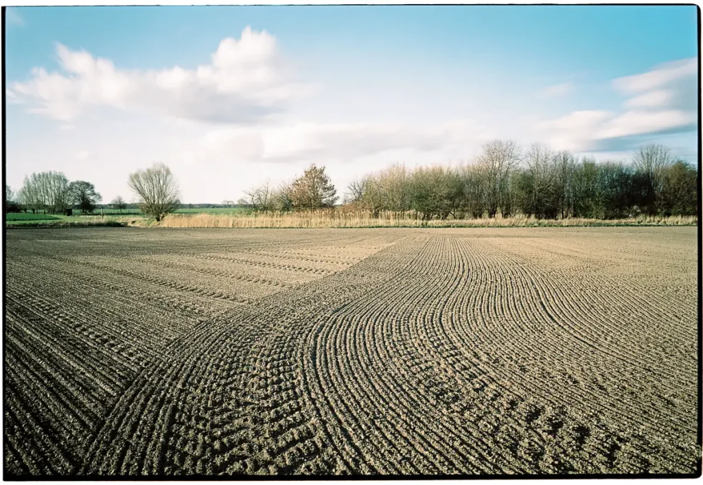 An agricultural field without any visible crops